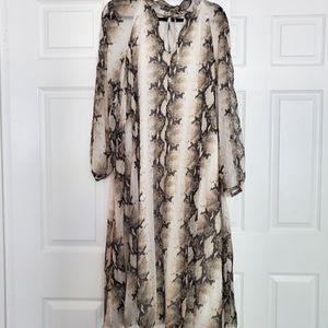 Asos Snake Print Flowy Midi Dress